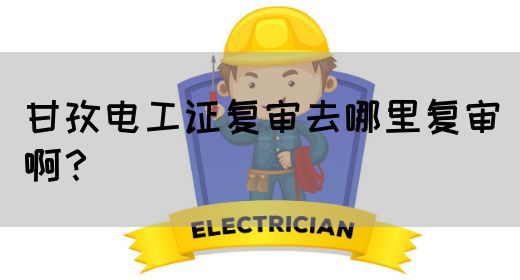 甘孜电工证复审去哪里复审啊？