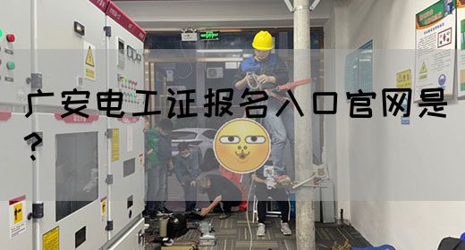 广安电工证报名入口官网是？