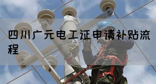 四川广元电工证申请补贴流程