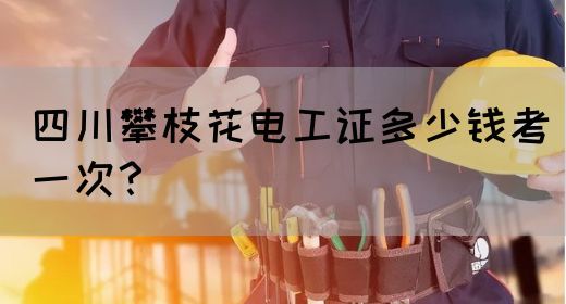 四川攀枝花电工证多少钱考一次？