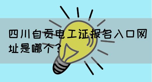 四川自贡电工证报名入口网址是哪个？