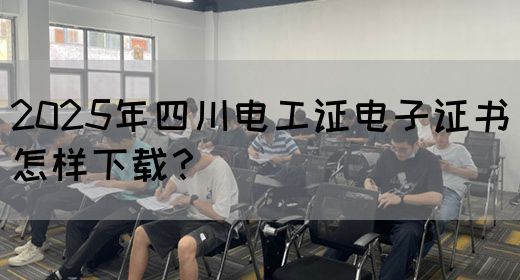 2025年四川电工证电子证书怎样下载？