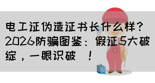 电工证伪造证书长什么样？2026防骗图鉴：假证5大破绽，一眼识破‌！