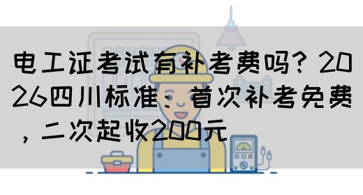 电工证考试有补考费吗？2026四川标准：首次补考免费，二次起收200元‌