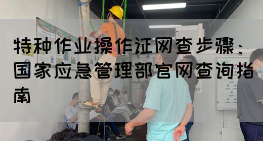 特种作业操作证网查步骤：国家应急管理部官网查询指南