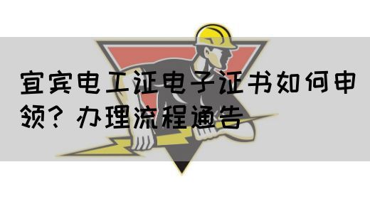宜宾电工证电子证书如何申领？办理流程通告(图1)