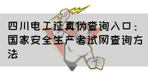 四川电工证真伪查询入口：国家安全生产考试网查询方法